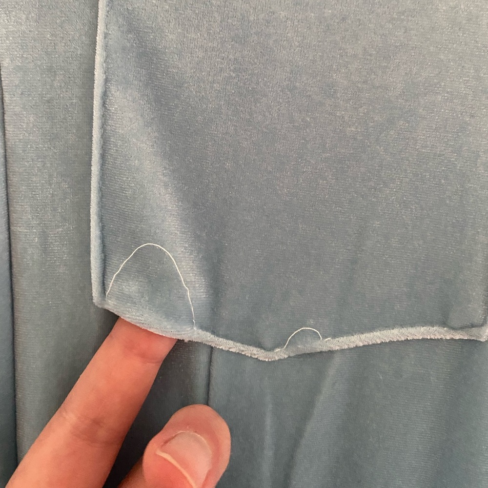Peachy Den Baby Blue Velvet Jumpsuit - Picture 5 of 6